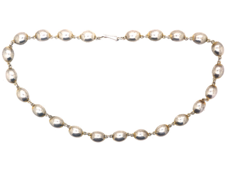 Victorian Silver & Blue Paste Riviere Necklace