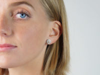 18ct White Gold, Pearl & Diamond Cluster Earrings