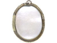 Georgian Cut Steel & Porcelain Pendant of an Angel