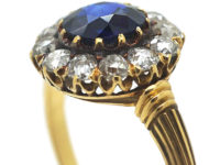 Edwardian 18ct Gold, Sapphire & Diamond Cluster Ring