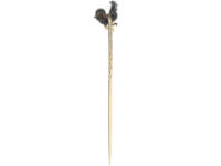 Edwardian 15ct Gold & Silver Enamel & Rose Diamond Cockerel Tie Pin