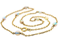 French Belle Epoque 18ct Gold & Opal Chain