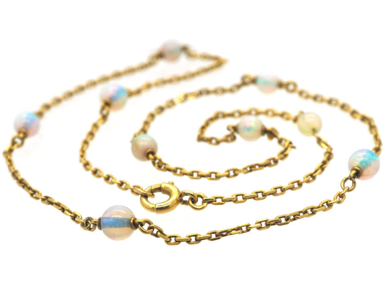 French Belle Epoque 18ct Gold & Opal Chain