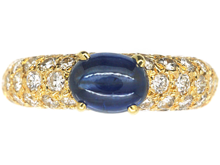 French 18ct Gold Sapphire & Diamond Ring by Cartier