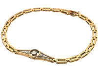 Art Deco 14ct Gold & Diamond Bracelet