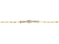 French Belle Epoque 18ct Gold, Platinum & Diamond Bracelet