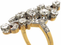 Art Nouveau 18ct Gold & Platinum Diamond Twist Ring