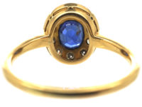 Edwardian 18ct Gold & Platinum, Sapphire & Diamond Cluster Ring