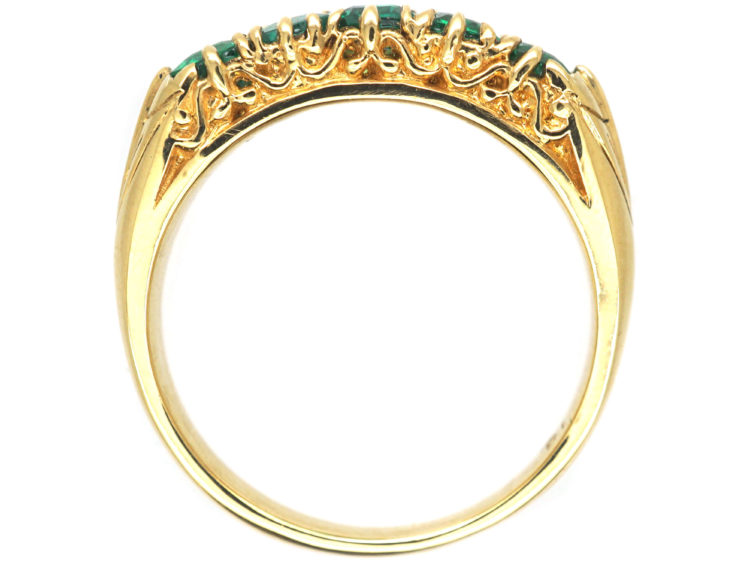 18ct Gold Five Stone Emerald Ring
