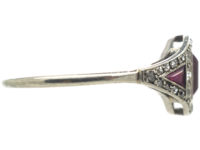 Art Deco Platinum, Ruby & Diamond Ring