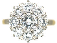 18ct Gold & Platinum Large Diamond Cluster Ring
