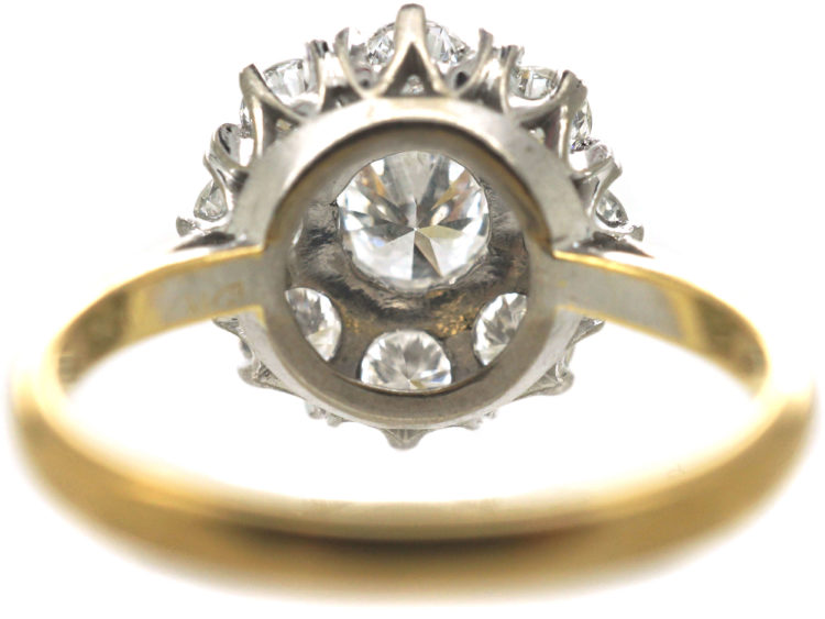 18ct Gold & Platinum Large Diamond Cluster Ring