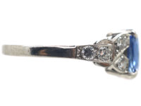 Art Deco Platinum, Sapphire & Diamond Ring