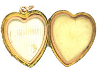 Edwardian 9ct Gold Heart Shaped Locket set with a Natural Split Pearl