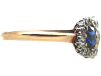 Edwardian 18ct Gold, Sapphire & Diamond Triple Cluster Ring