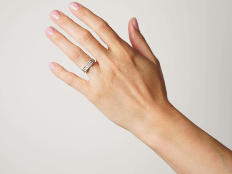 Art Deco 18ct Gold & Platinum, Diamond Five Stone Ring
