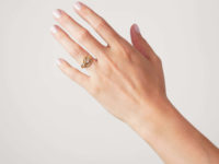 Edwardian 18ct Gold Knot Ring set with Three Diamonds