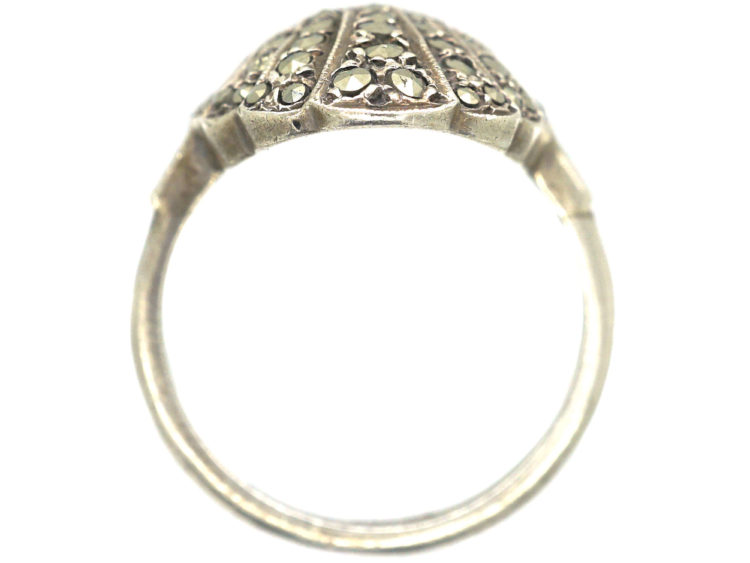 Art Deco Silver & Marcasite Oval Ring