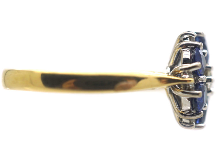 18ct Gold, Sapphire & Diamond Cluster Ring