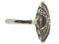Art Deco Silver & Marcasite Oval Ring