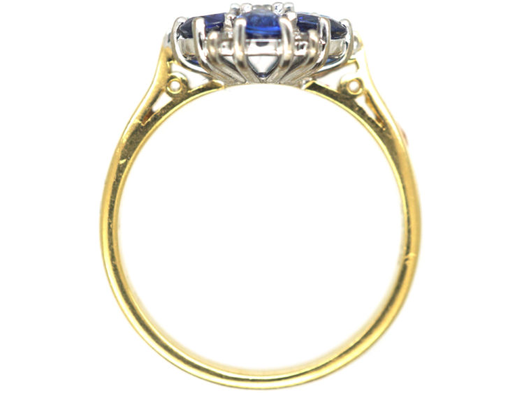 18ct Gold, Sapphire & Diamond Cluster Ring