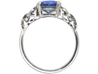 Art Deco Platinum, Sapphire & Diamond Ring