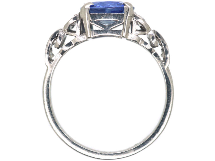 Art Deco Platinum, Sapphire & Diamond Ring