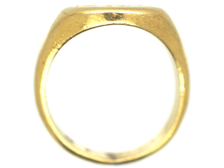 Victorian 18ct Gold Signet Ring with Intaglio of a Lion Rampant