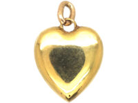 Edwardian 15ct Gold Heart Shaped Pendant set with a Diamond