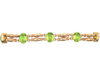 Edwardian 15ct Gold Bracelet set with Peridots