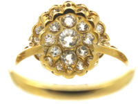 Edwardian 18ct Gold & Platinum, Pave Set Diamond Cluster Ring