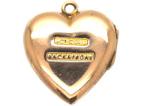 Edwardian 9ct Back & Front Heart Shaped Locket set with Red & White Paste