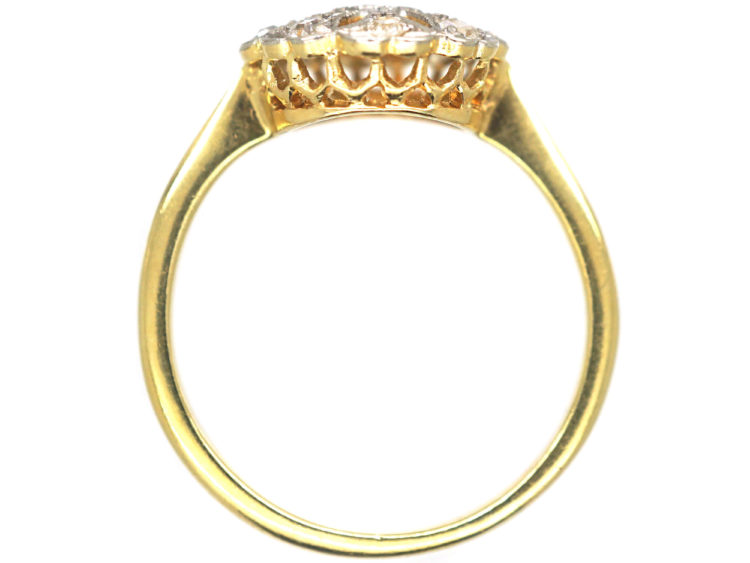 Edwardian 18ct & Platinum, Openwork Diamond Cluster Ring