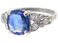 Art Deco Platinum, Sapphire & Diamond Ring