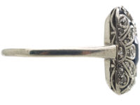 Edwardian 18ct Gold & Platinum, Diamond & Sapphire Wrap Over Design Ring