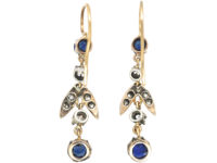 Edwardian Sapphire & Diamond Drop Earrings