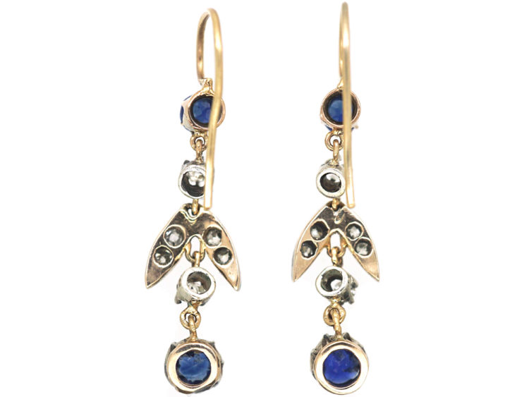 Edwardian Sapphire & Diamond Drop Earrings