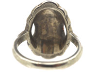 Art Deco Silver & Marcasite Oval Ring