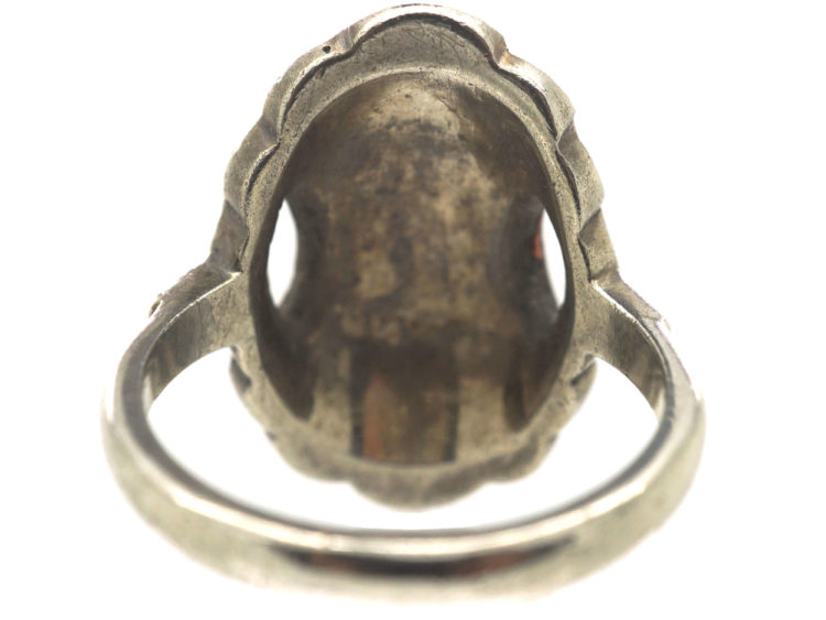 Art Deco Silver & Marcasite Oval Ring