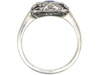 Edwardian 18ct Gold & Platinum, Diamond & Sapphire Wrap Over Design Ring