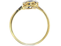 Art Deco 18ct Gold & Platinum, Sapphire & Diamond Ring
