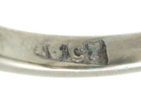 Art Deco 18ct White Gold, Emerald & Diamond Rectangular Ring