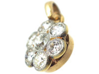 18ct Gold & Platinum, Diamond Set Daisy Cluster Pendant