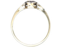 Art Deco 14ct White Gold, Sapphire & Diamond Target Ring