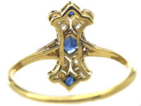 Art Deco 18ct Gold & Platinum, Sapphire & Diamond Ring