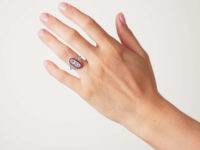 Art Deco Platinum, Ruby & Diamond Oval Shaped Ring