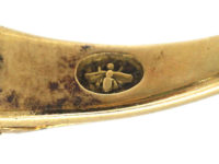 Victorian 18ct Gold, Colombian Emerald & Diamond Five Stone Carved Half Hoop Ring