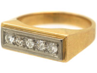 Art Deco 18ct Gold & Platinum, Diamond Five Stone Ring