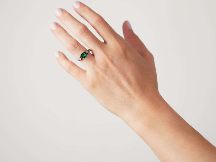 Georgian Emerald & Diamond Ring