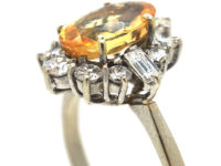 18ct White Gold, Topaz & Diamond Ring